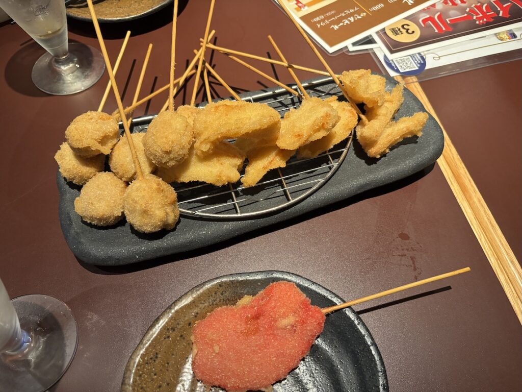 紅しょうがの串カツ