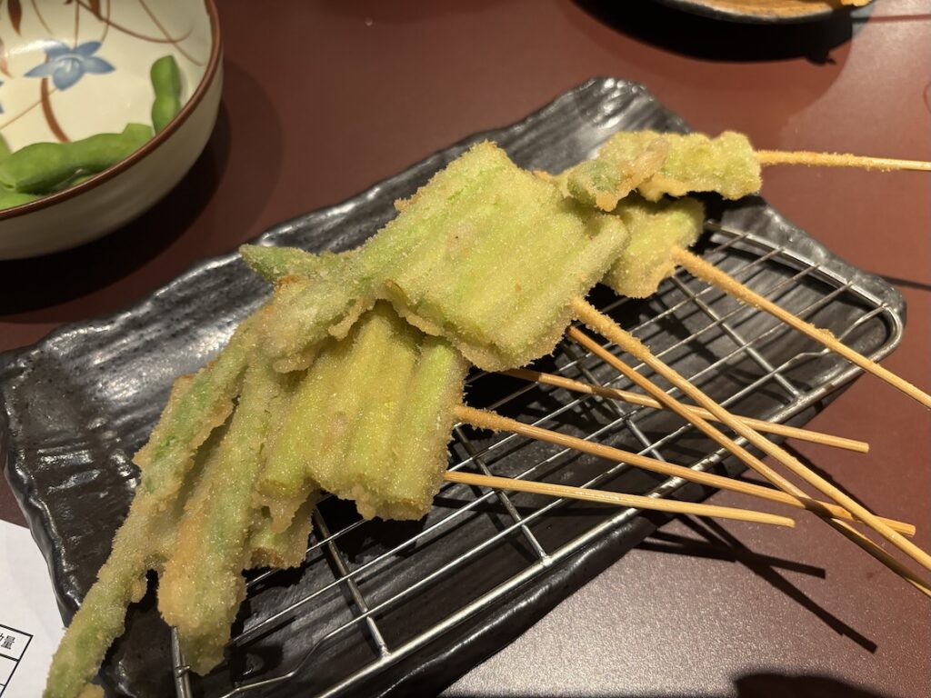 アスパラの串カツ