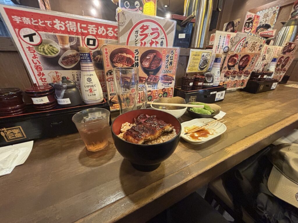 うな丼でフィニッシュ